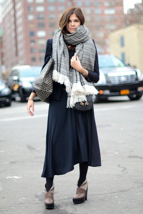 blanket scarf on Emily Weiss