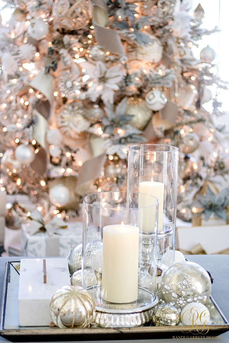 Holiday-Decor-Mirrored-Tray-Silver-Candles